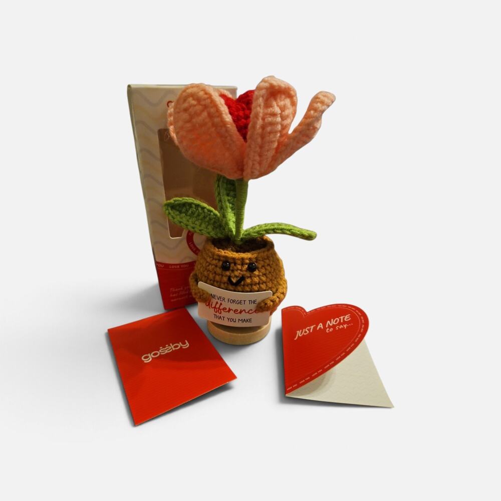 Positive Heart Flower Crochet gift